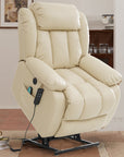 Ergonomischer elektrischer Relaxsessel mit Heiz‑ und Massagefunktion & Aufstehhilfe – Vollflächige Liegeposition für Senioren & Büroangestellte, Echtlederbezug, USB‑C‑Ladeanschluss