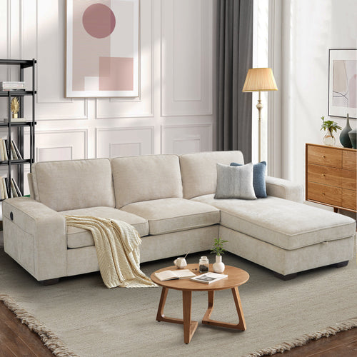 Ecksofa mit Stauraum Sofa Polsterecke Couch in L-Form - Waschbare Kissen - Chaiselongue beidseitig montierbar