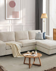 Ergonomisches modulares Ecksofa mit Chaiselongue und Stauraum, wendbarem Design, abnehmbarem Chenille‑Bezug &amp; USB‑C‑Ladeanschluss – Ideal für Wohnzimmer, Gästezimmer und kompakte Wohnräume