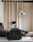 Elektrischer Relaxsessel mit Aufstehhilfe, Sessel mit Schlaffunktion, 2 Motoren, Massagesessel mit Liegefunktion,Vibration und Heizung