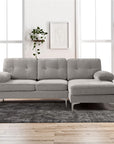 Chenille Sofa gepolstertes Ecksofa in L-Form - waschbare Kissen - Chaiselongue beidseitig montierbar mit 3 Sitzer für Wohnungen/Wohnzimmer