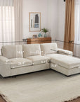 Ergonomisches modulares Ecksofa mit Chaiselongue und Stauraum, wendbarem Design, abnehmbarem Chenille‑Bezug &amp; USB‑C‑Ladeanschluss – Ideal für Wohnzimmer, Gästezimmer und kompakte Wohnräume