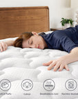 Surmatelas EDILLY -Douceur &amp; Confort -Blanc