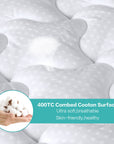 Surmatelas EDILLY -Douceur &amp; Confort -Blanc