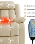 Ergonomischer elektrischer Relaxsessel mit Heiz‑ und Massagefunktion & Aufstehhilfe – Vollflächige Liegeposition für Senioren & Büroangestellte, Echtlederbezug, USB‑C‑Ladeanschluss