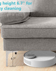 Chenille Sofa gepolstertes Ecksofa in L-Form - waschbare Kissen - Chaiselongue beidseitig montierbar mit 3 Sitzer für Wohnungen/Wohnzimmer