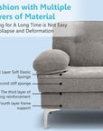 Chenille Sofa gepolstertes Ecksofa in L-Form - waschbare Kissen - Chaiselongue beidseitig montierbar mit 3 Sitzer für Wohnungen/Wohnzimmer