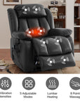 Elektrischer Relaxsessel mit Aufstehhilfe, Sessel mit Schlaffunktion, 2 Motoren, Massagesessel mit Liegefunktion,Vibration und Heizung
