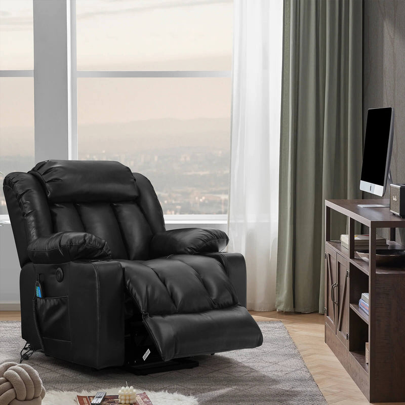 Fauteuil TV électrique avec vibration et chaleur, fauteuil de massage avec USB et porte-gobelet