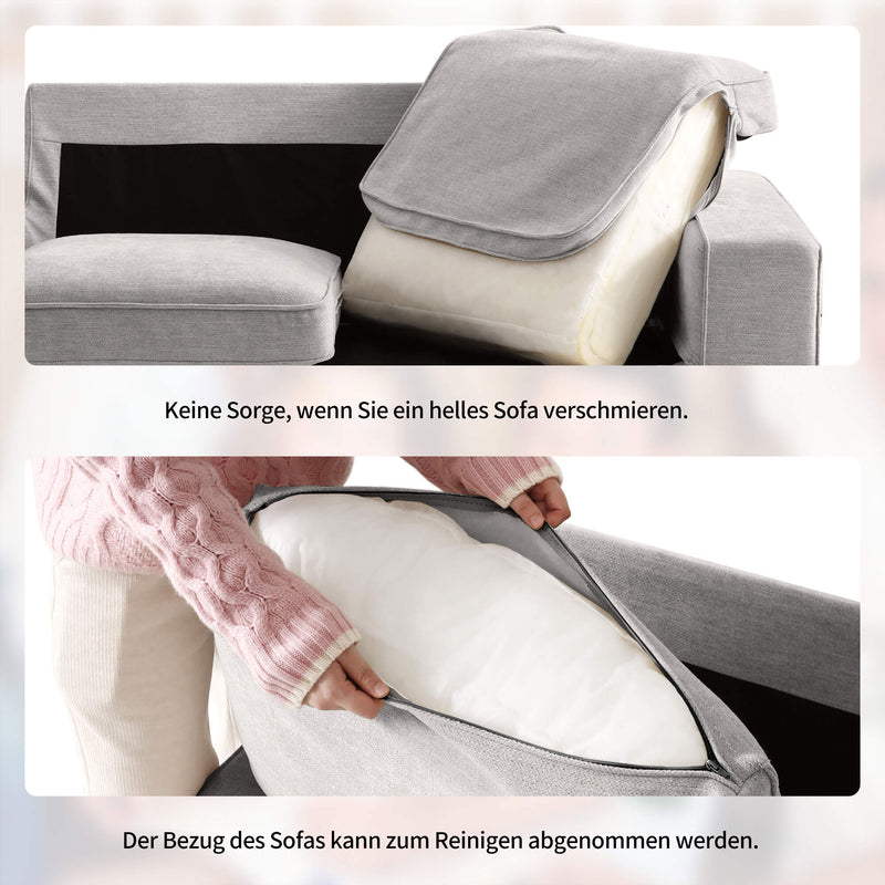 EDILLY Apartment-Sofa, Chenille-Stoff, ideal für kleine Räume