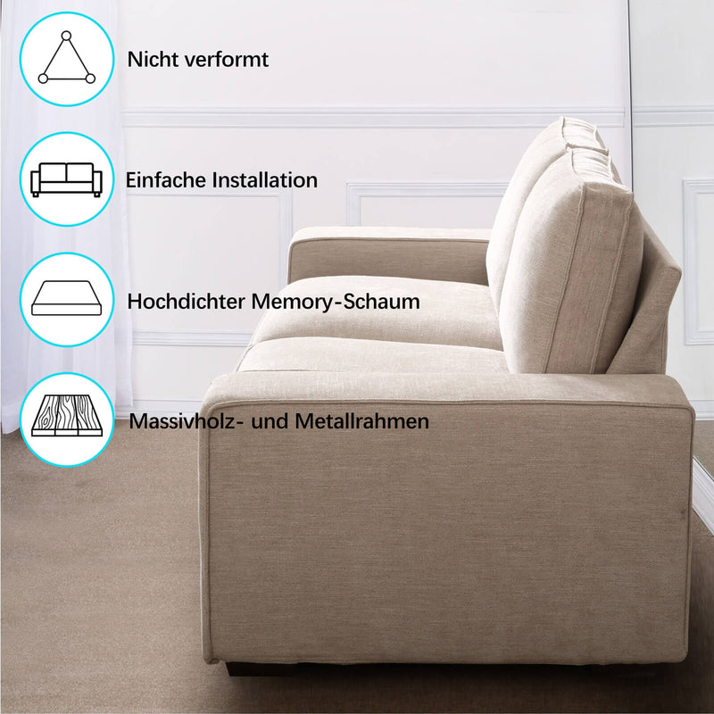 EDILLY Apartment-Sofa, Chenille-Stoff, ideal für kleine Räume