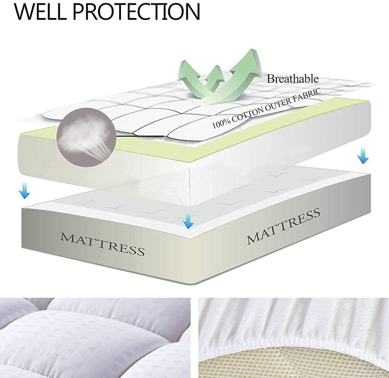 Housse de matelas EDILLY blanche en pur matériau naturel 