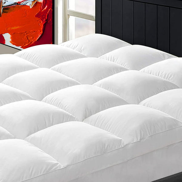 Housse de matelas EDILLY blanche en pur matériau naturel 